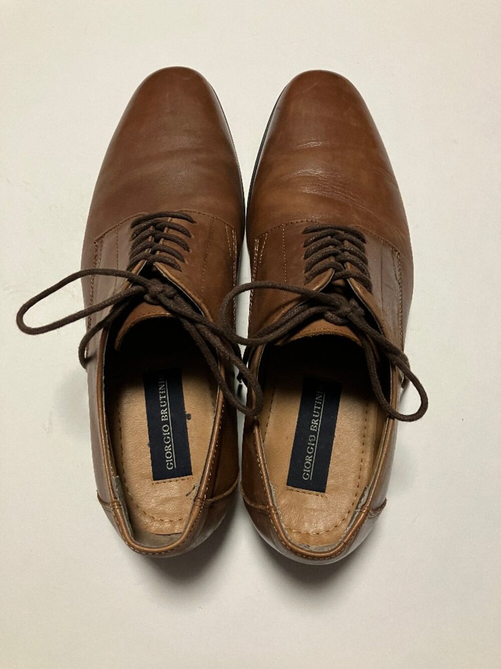 Giorgio Brutini Shyer Men's Size 8 M Tan Brown Leather Derby Dress Shoes 176564